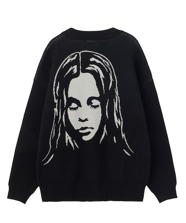 FACE BACK JACQUARD KNIT CARDIGAN