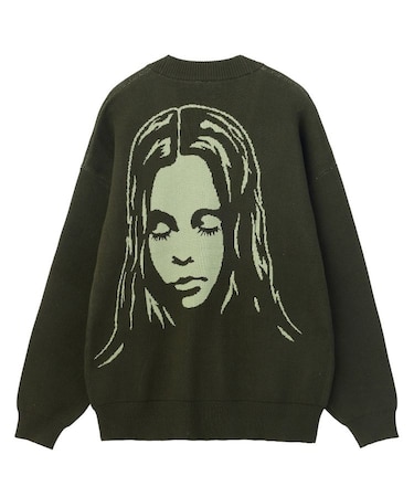 FACE BACK JACQUARD KNIT CARDIGAN