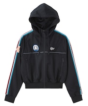 LOGO PATCHED ZIP UP JERSEY COMPACT HOODIE