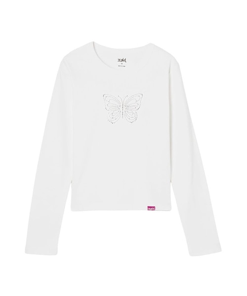 RHINESTONE BUTTERFLY L/S BABY TEE｜エックスガールの通販｜&mall