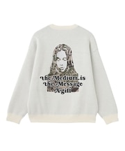 CAMO FACE AND LOGO JACQUARD KNIT TOP