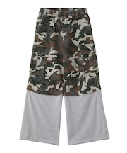JERSEY MIX 2WAY WIDE LEG CARGO PANTS