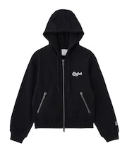 BACK LACE UP ZIP UP SWEAT HOODIE