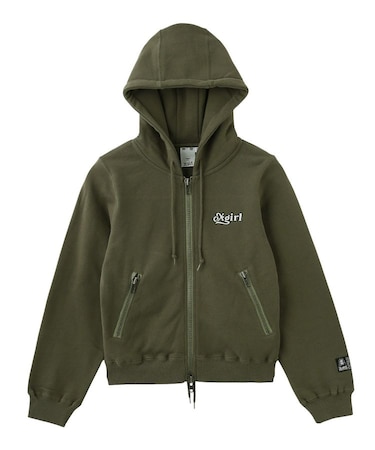 BACK LACE UP ZIP UP SWEAT HOODIE