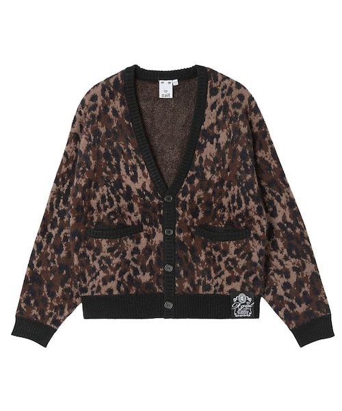 LEOPARD SHAGGY KNIT CARDIGAN｜エックスガールの通販｜&mall（アンド