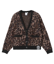 LEOPARD SHAGGY KNIT CARDIGAN
