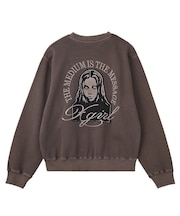 PIGMENT DYED FACE PATCH AND LOGO CREWNECK SWEATSHIRT