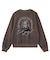 PIGMENT DYED FACE PATCH AND LOGO CREWNECK SWEATSHIRT