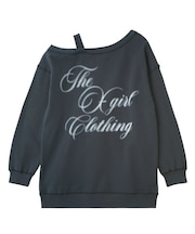 SCRIPT LOGO OFF SHOULDER SWEATSHIRT