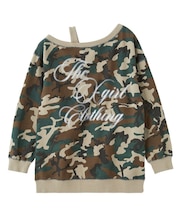 SCRIPT LOGO OFF SHOULDER SWEATSHIRT