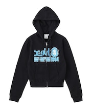 FACE AND LOGO COMPACT ZIP UP SWEAT HOODIE