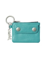 MILLS LOGO CHARM FAUX LEATHER COMPACT WALLET