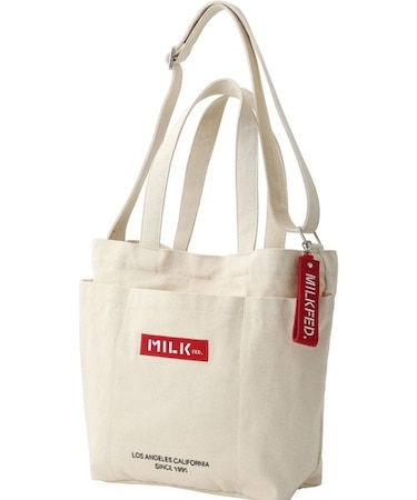 BAR AND UNDER LOGO BIG CANVAS BAG