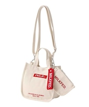 EMBROIDERED BAR MINI SHOULDER BAG W/STRAP