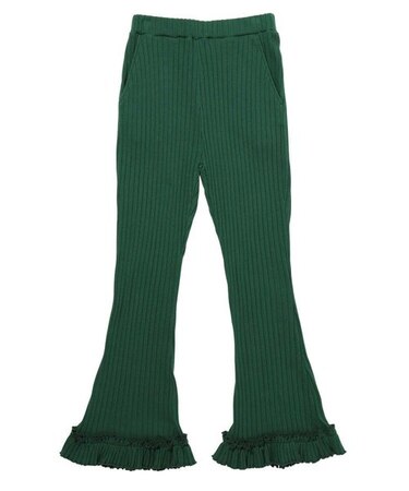 RUFFLE HEM FLARE PANTS