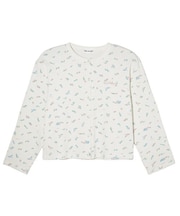 FLORAL PATTERN WAFFLE CARDIGAN