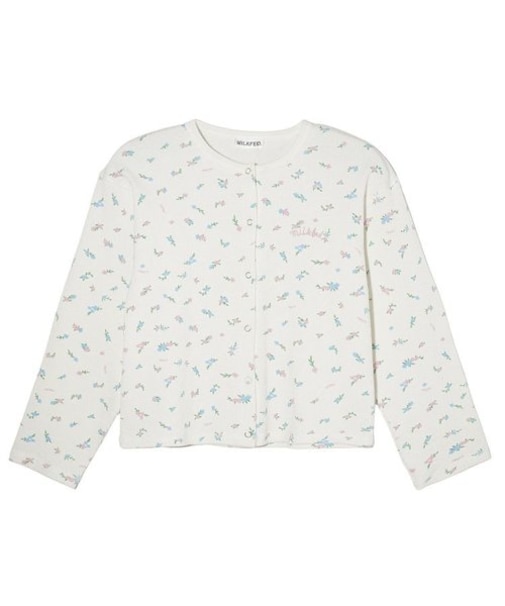 FLORAL PATTERN WAFFLE CARDIGAN