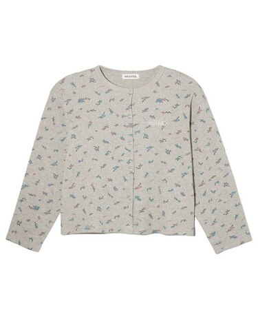 FLORAL PATTERN WAFFLE CARDIGAN