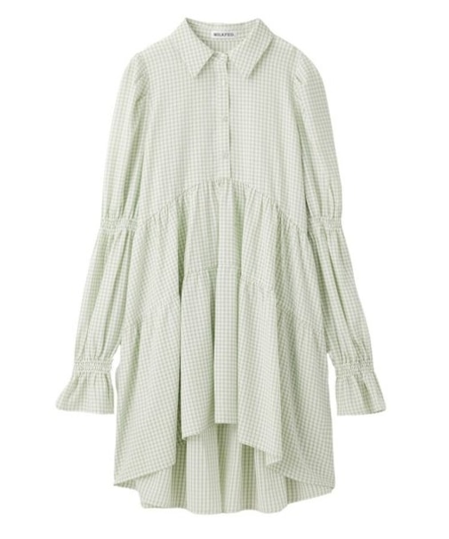 GINGHAM CHECK TIERED DRESS