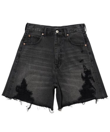 DISTRESSED DENIM SHORTS