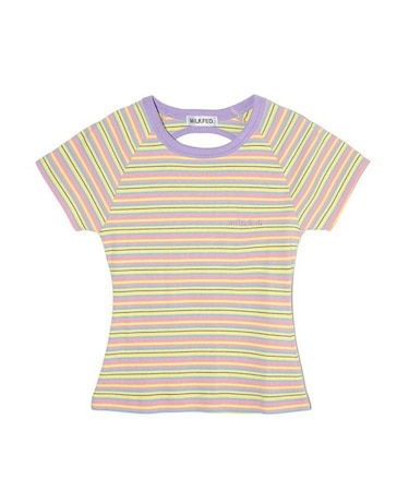 OPEN BACK STRIPE S/S TOP