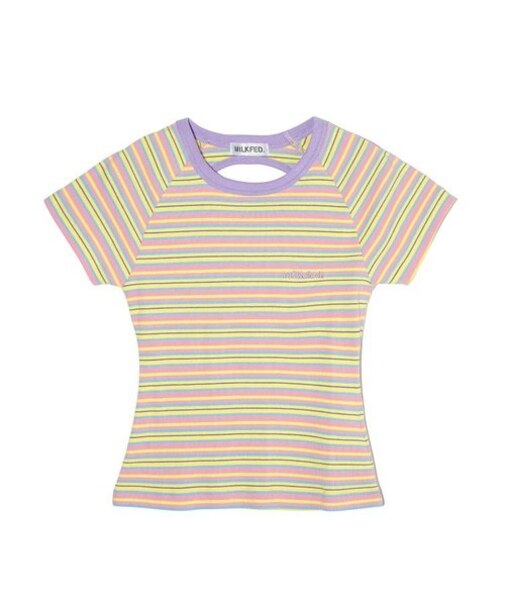 OPEN BACK STRIPE S/S TOP