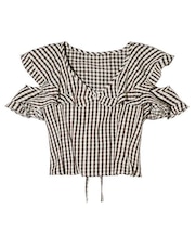 GINGHAM RUFFLE TOP