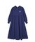 ROUND COLLAR GATHERED DRESS