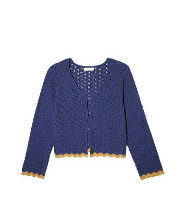 SCALLOP HEM KNIT CARDIGAN