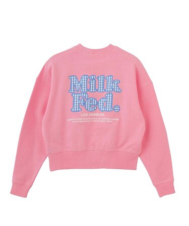 GINGHAM LOGO SHORT SWEAT TOP