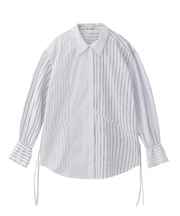 STRIPED SHIRRING SHIRT