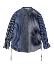 STRIPED SHIRRING SHIRT