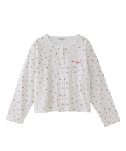 CHERRY PATTERN WAFFLE CARDIGAN