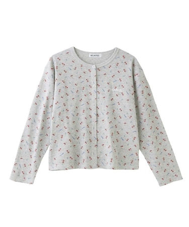 CHERRY PATTERN WAFFLE CARDIGAN