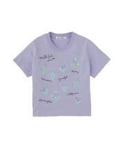 FLOWER PRINT AND EMBROIDERY COMPACT S/S TEE