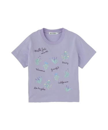 FLOWER PRINT AND EMBROIDERY COMPACT S/S TEE