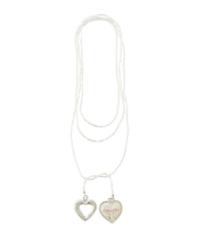 BEADS AND HEART CHARMS NECKLACE
