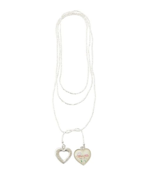 BEADS AND HEART CHARMS NECKLACE