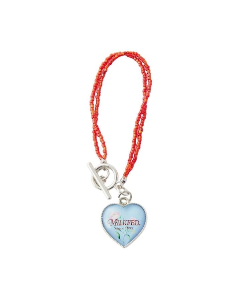 BEADS AND HEART CHARMS BRACELET