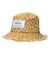 FLORAL PATTERN DENIM FRINGE BUCKET HAT