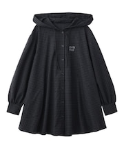 VOLUME SLEEVE HOODED BLOUSE