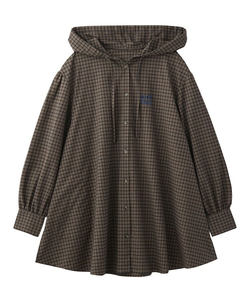 VOLUME SLEEVE HOODED BLOUSE
