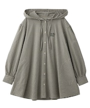 VOLUME SLEEVE HOODED BLOUSE