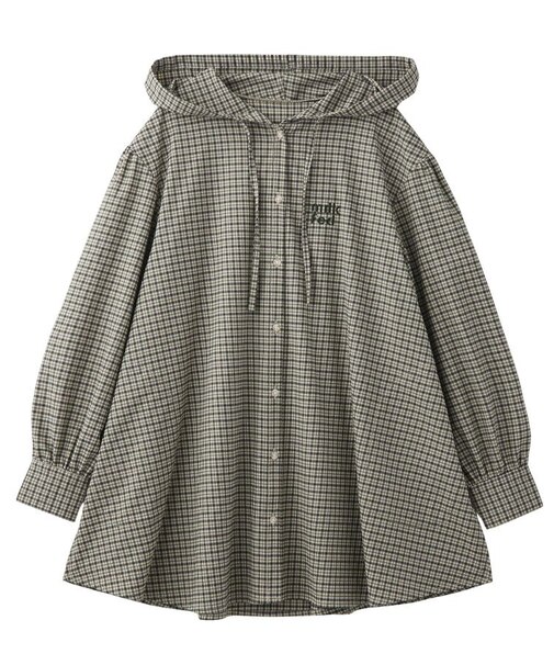 VOLUME SLEEVE HOODED BLOUSE