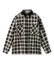 HEART ELBOW PATCH PLAID SHIRT