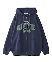 COLLEGE PATCH ZIP UP HOODIE