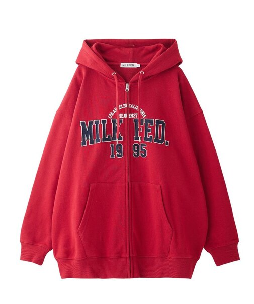 COLLEGE PATCH ZIP UP HOODIE