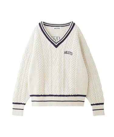 MILKFED. PATCH V-NECK KNIT