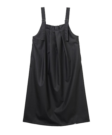 FAUX LEATHER TUCK DRESS