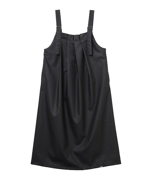 FAUX LEATHER TUCK DRESS